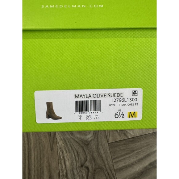 Sam Edelman Women's Mayla Booties Size 6.5M Olive Suede - Picture 10 of 12